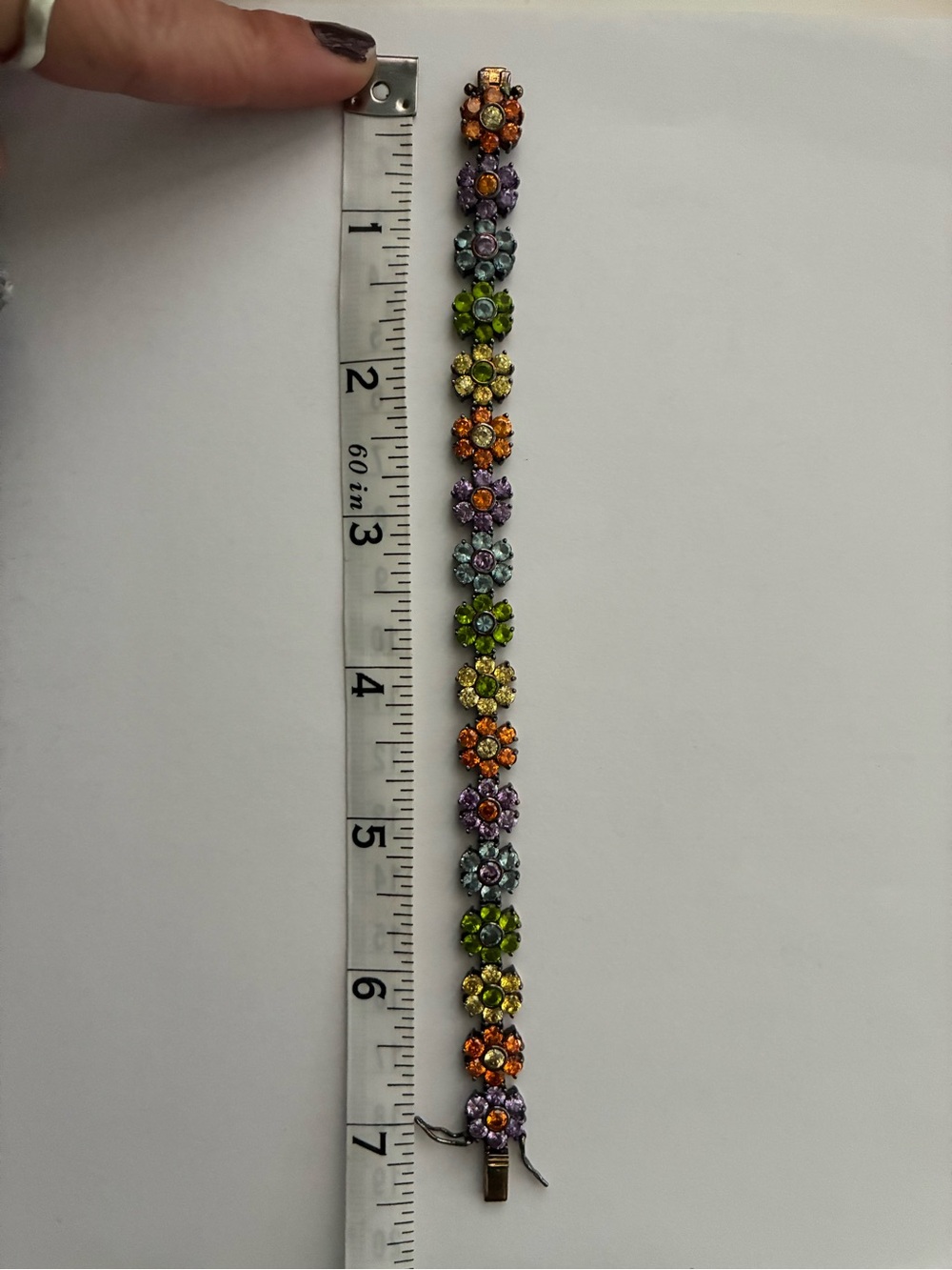 Suzanne Somers 925 Sterling Silver Multi Gemstone Bracelet - Picture 2 of 4